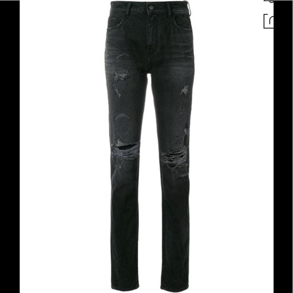 Washed black denim jeans